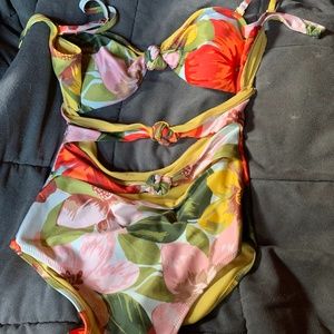Floral one piece cheeky bathing suit